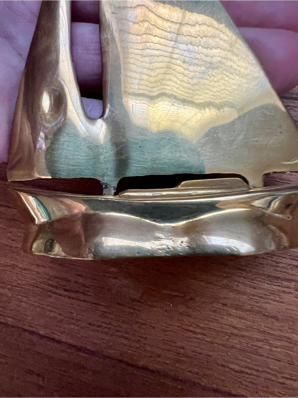 Solid Brass Sailboat Trinket Nautical Beach Decor Paperweight 4.5" Boat - Picture 6 of 7